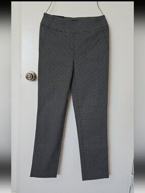 Hilary Radley Black & White Micro-Check Trousers